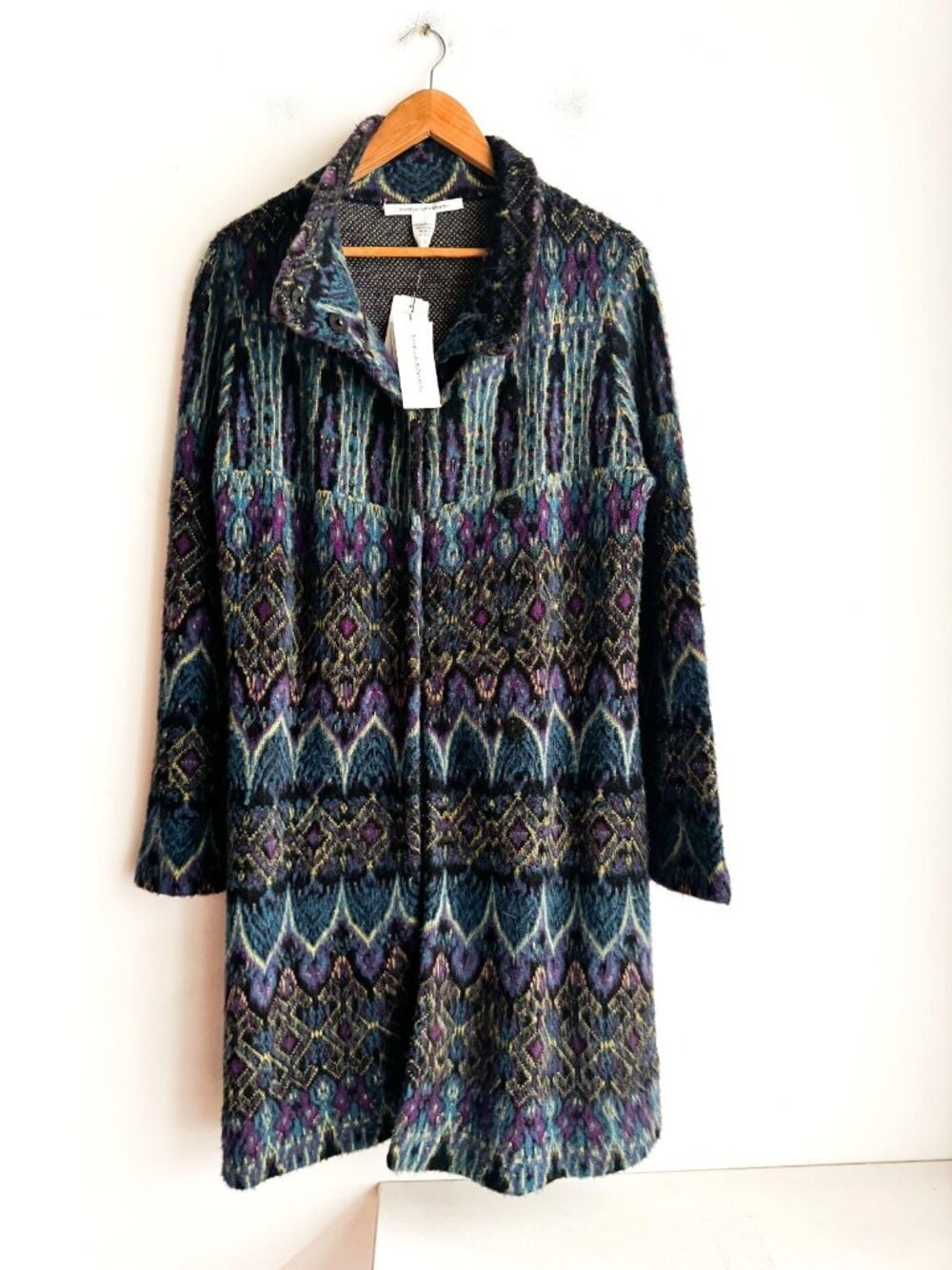 Diane Von Furstenberg Pita Wool Long Sweater Coat Gossip Girl S - Picture 2 of 9